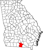 Map of Georgia showing Lowndes County 