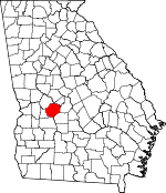 Map of Georgia showing Macon County 