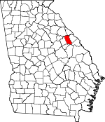 Map of Georgia showing McDuffie County 