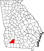 Map of Georgia showing Mitchell County 