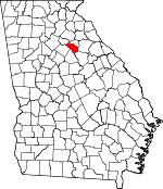 Map of Georgia showing Oconee County 