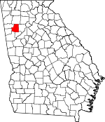 Map of Georgia showing Paulding County 