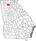 Map of Georgia showing Pickens County 