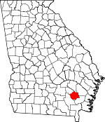 Map of Georgia showing Pierce County 