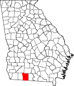 Map of Georgia showing Thomas County 