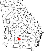 Map of Georgia showing Tift County 