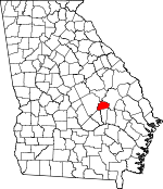 Map of Georgia showing Treutlen County 