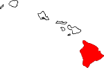 Map of Hawaii showing Hawaii County 