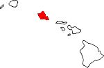 Map of Hawaii showing Honolulu County 