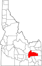 Map of Idaho showing Bingham County 