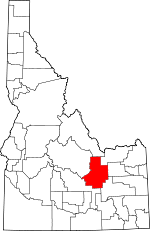 Map of Idaho showing Butte County 