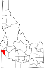 Map of Idaho showing Canyon County 