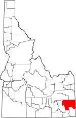 Map of Idaho showing Caribou County 