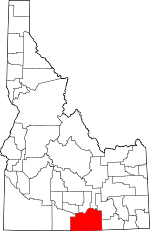 Map of Idaho showing Cassia County 