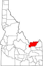 Map of Idaho showing Clark County 