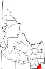 Map of Idaho showing Franklin County 