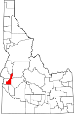 Map of Idaho showing Gem County 