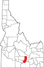 Map of Idaho showing Minidoka County 