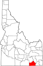 Map of Idaho showing Oneida County 