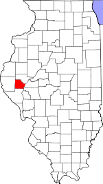 Map of Illinois showing Brown County 