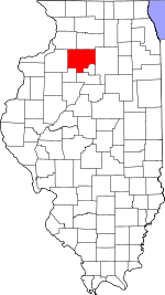 Map of Illinois showing Bureau County 