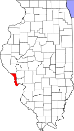 Map of Illinois showing Calhoun County 