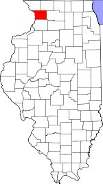 Map of Illinois showing Carroll County 