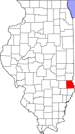 Map of Illinois showing Crawford County 