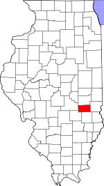 Map of Illinois showing Cumberland County 