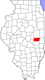 Map of Illinois showing Douglas County 