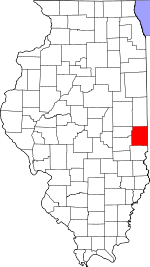 Map of Illinois showing Edgar County 