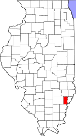 Map of Illinois showing Edwards County 