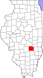 Map of Illinois showing Effingham County 