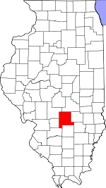 Map of Illinois showing Fayette County 