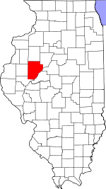 Map of Illinois showing Fulton County 