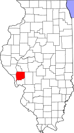 Map of Illinois showing Greene County 