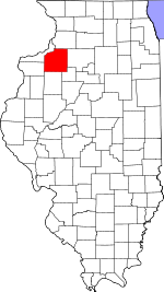 Map of Illinois showing Henry County 