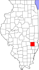 Map of Illinois showing Jasper County 