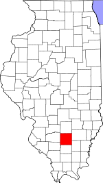 Map of Illinois showing Jefferson County 