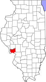 Map of Illinois showing Jersey County 