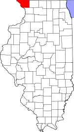 Map of Illinois showing Jo Daviess County 