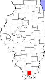 Map of Illinois showing Johnson County 