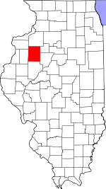 Map of Illinois showing Knox County 