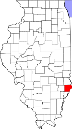 Map of Illinois showing Lawrence County 