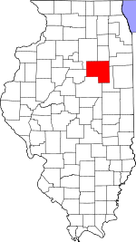 Map of Illinois showing Livingston County 