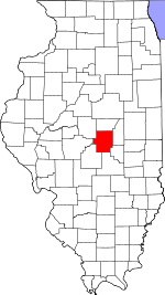 Map of Illinois showing Macon County 