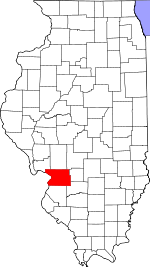 Map of Illinois showing Madison County 