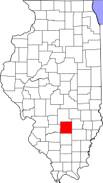 Map of Illinois showing Marion County 