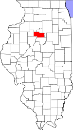 Map of Illinois showing Marshall County 