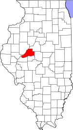 Map of Illinois showing Mason County 